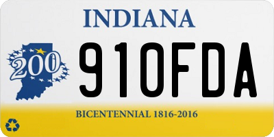 IN license plate 910FDA