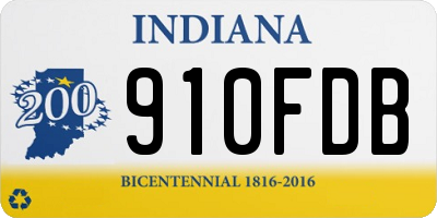 IN license plate 910FDB