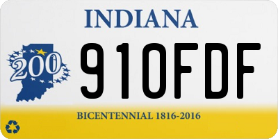 IN license plate 910FDF