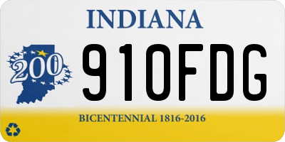 IN license plate 910FDG