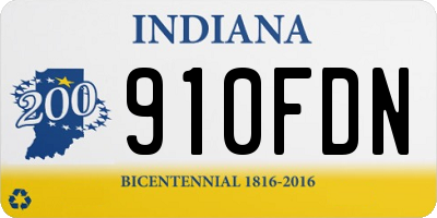 IN license plate 910FDN