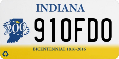 IN license plate 910FDO