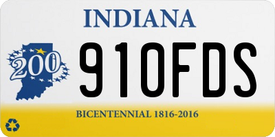 IN license plate 910FDS