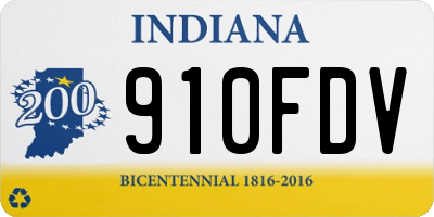 IN license plate 910FDV