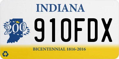 IN license plate 910FDX