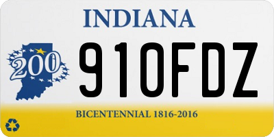 IN license plate 910FDZ
