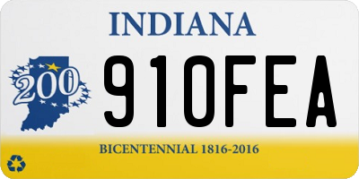 IN license plate 910FEA