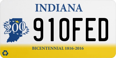 IN license plate 910FED