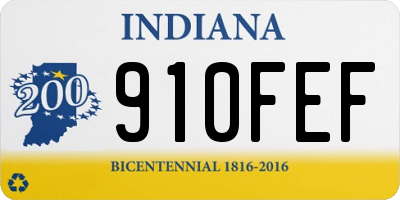 IN license plate 910FEF
