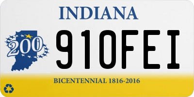 IN license plate 910FEI