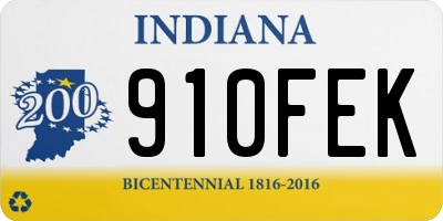 IN license plate 910FEK