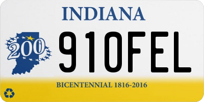 IN license plate 910FEL