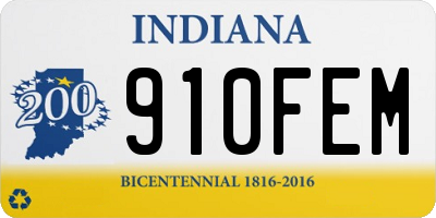 IN license plate 910FEM
