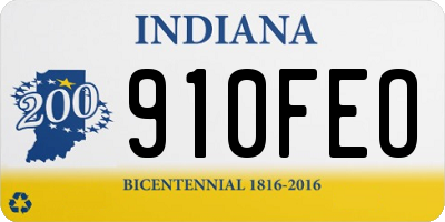 IN license plate 910FEO