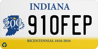 IN license plate 910FEP