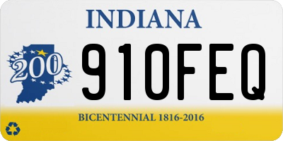 IN license plate 910FEQ