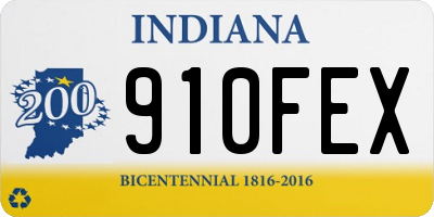 IN license plate 910FEX