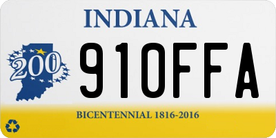 IN license plate 910FFA
