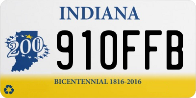 IN license plate 910FFB