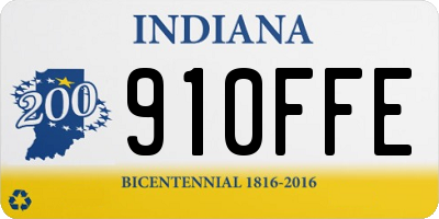 IN license plate 910FFE