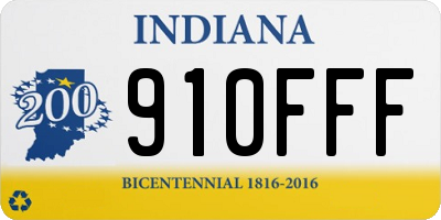 IN license plate 910FFF