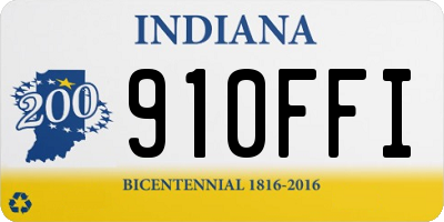 IN license plate 910FFI