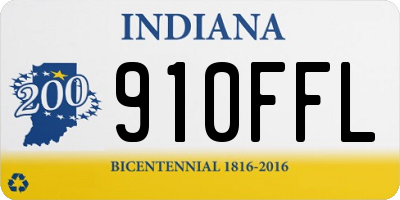 IN license plate 910FFL