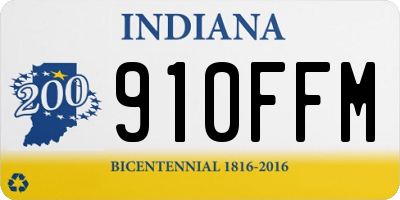 IN license plate 910FFM