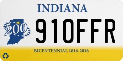 IN license plate 910FFR
