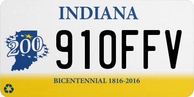 IN license plate 910FFV