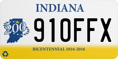IN license plate 910FFX