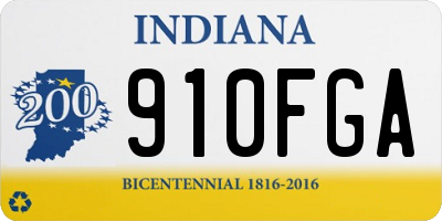 IN license plate 910FGA