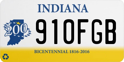 IN license plate 910FGB