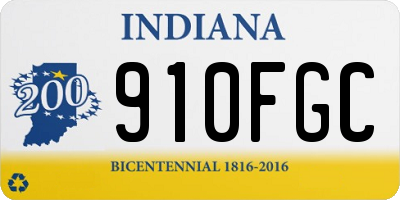 IN license plate 910FGC