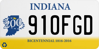 IN license plate 910FGD