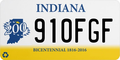 IN license plate 910FGF