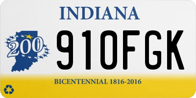 IN license plate 910FGK