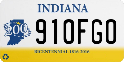IN license plate 910FGO