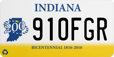 IN license plate 910FGR