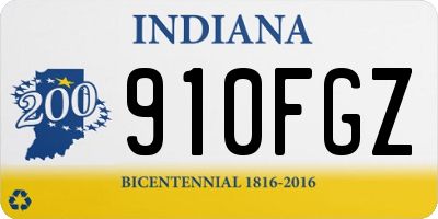 IN license plate 910FGZ