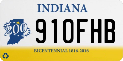 IN license plate 910FHB
