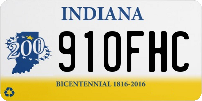 IN license plate 910FHC