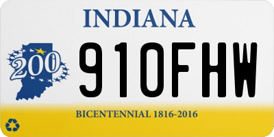 IN license plate 910FHW