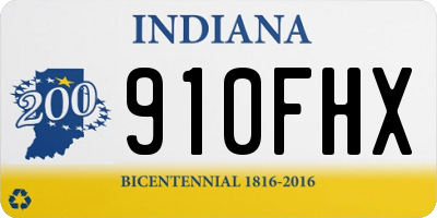 IN license plate 910FHX