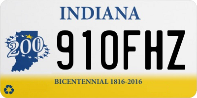 IN license plate 910FHZ