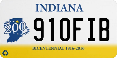 IN license plate 910FIB