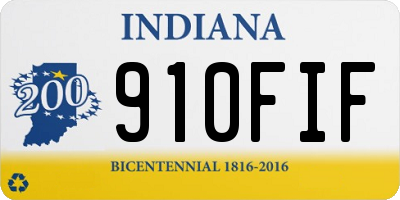 IN license plate 910FIF