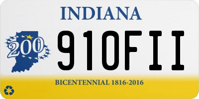 IN license plate 910FII