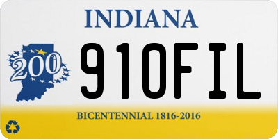 IN license plate 910FIL