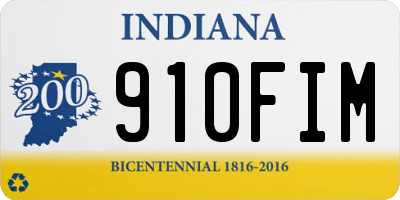 IN license plate 910FIM